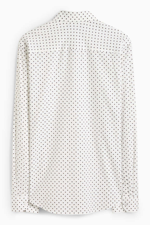 Bărbați - Cămașă - regular fit - guler Kent - print minimalist - structurată - alb