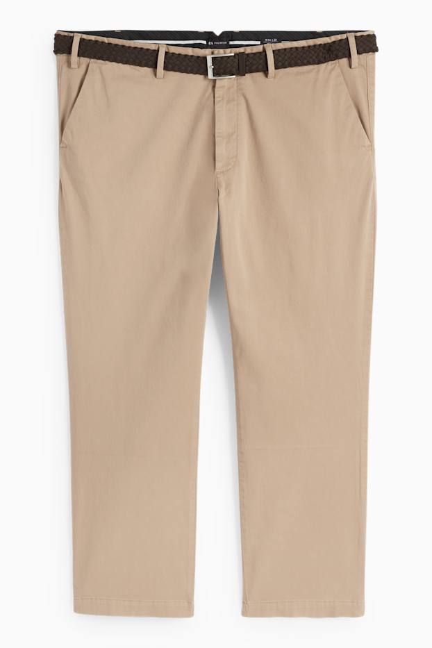 Bărbați - Chino cu curea - regular fit - bej