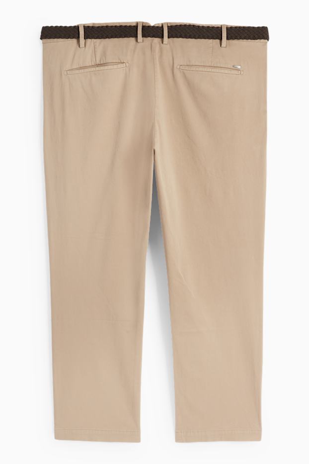 Bărbați - Chino cu curea - regular fit - bej
