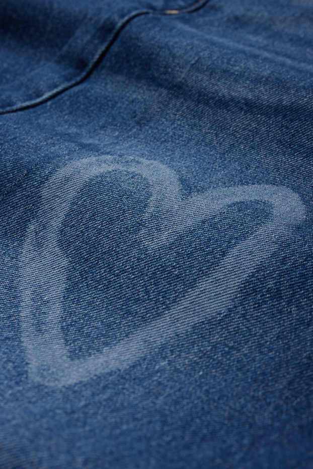 Copii - Fete - Inimă - wide leg jeans - denim-albastru