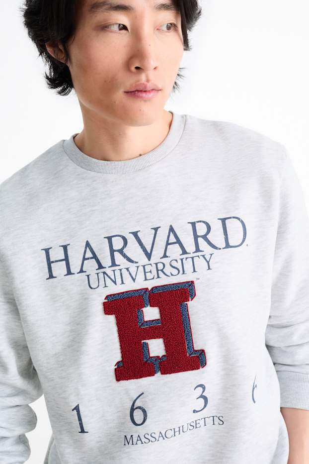 Bărbați - Bluză de molton - Harvard University - gri deschis melanj