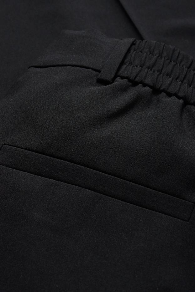 Femei - Pantaloni de stofă - talie înaltă - wide leg - negru