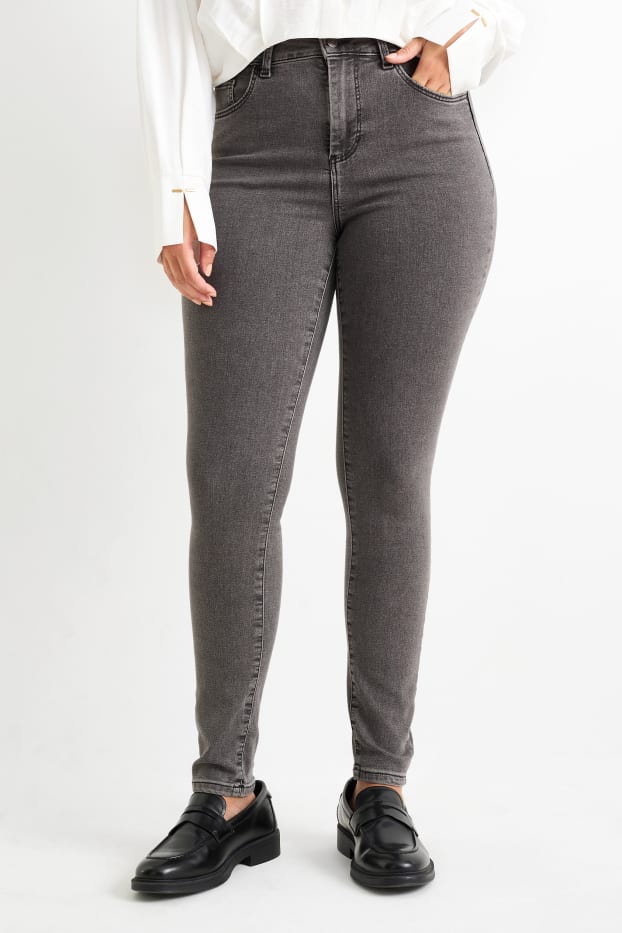 Femei - Jegging jeans - talie înaltă - denim-gri