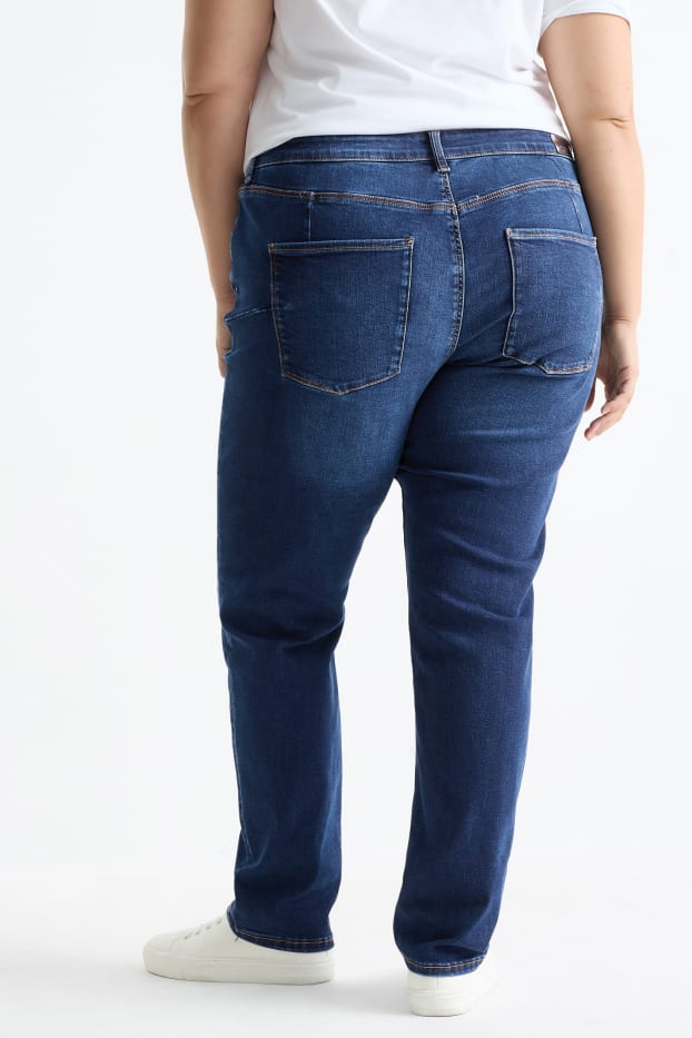 Femei - Slim jeans - talie medie - jeans modelatori - Flex - LYCRA® - denim-albastru închis