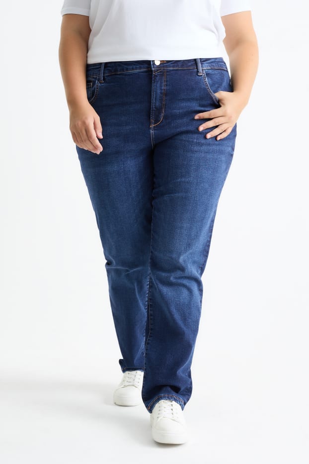 Femei - Slim jeans - talie medie - jeans modelatori - Flex - LYCRA® - denim-albastru închis