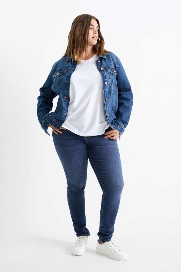 Femei - Skinny jeans - talie medie - jeans modelatori - Flex - LYCRA® - denim-albastru
