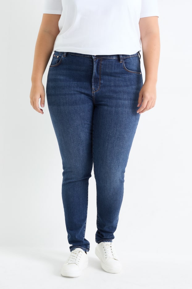 Femei - Skinny jeans - talie medie - jeans modelatori - Flex - LYCRA® - denim-albastru