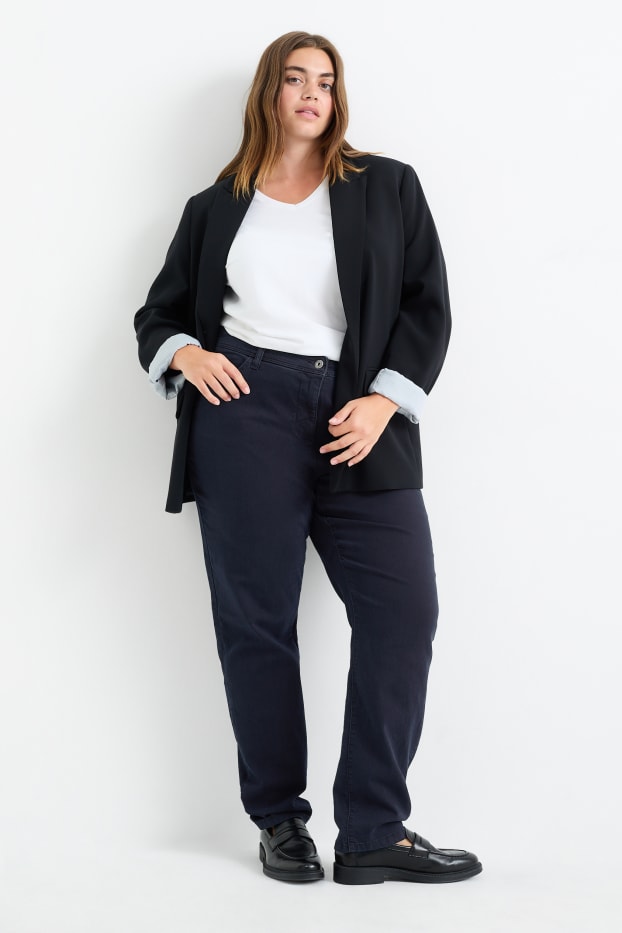 Femei - Slim jeans - talie medie  - albastru închis
