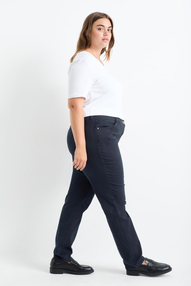 Femei - Slim jeans - talie medie  - albastru închis