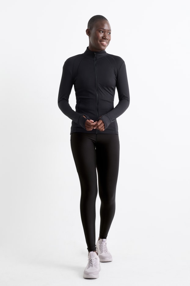 Femei - Colanți sport - 4 Way Stretch - protecție UV - negru