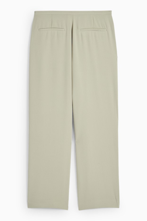 Femei - Pantaloni de stofă - talie înaltă - tapered fit - verde deschis