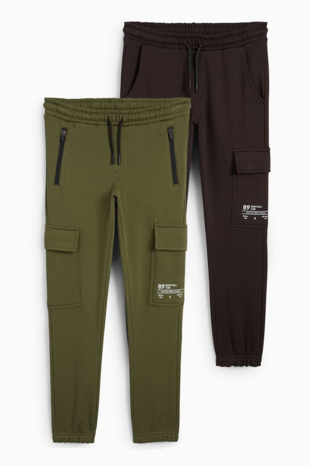 Copii - Băieți - Multipack 2 perechi - pantaloni de trening cargo - verde