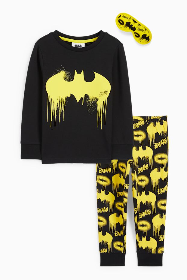 Kinderen: jongens - Batman - set - pyjama en slaapmasker - 3-delig - zwart