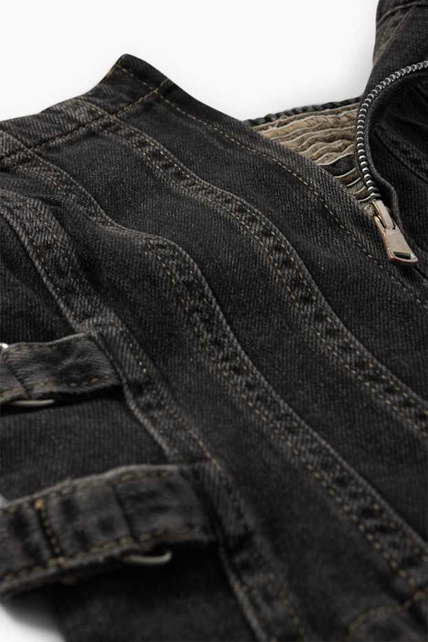 Femei - Corset din denim - denim-gri închis