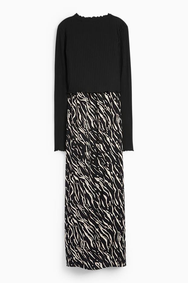 Femei - Rochie pentru alăptare - aspect 2 în 1 - negru