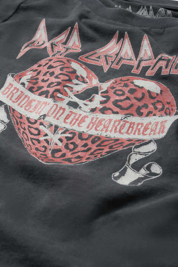 Femei - Tricou crop cu mânecă lungă - Def Leppard - antracit