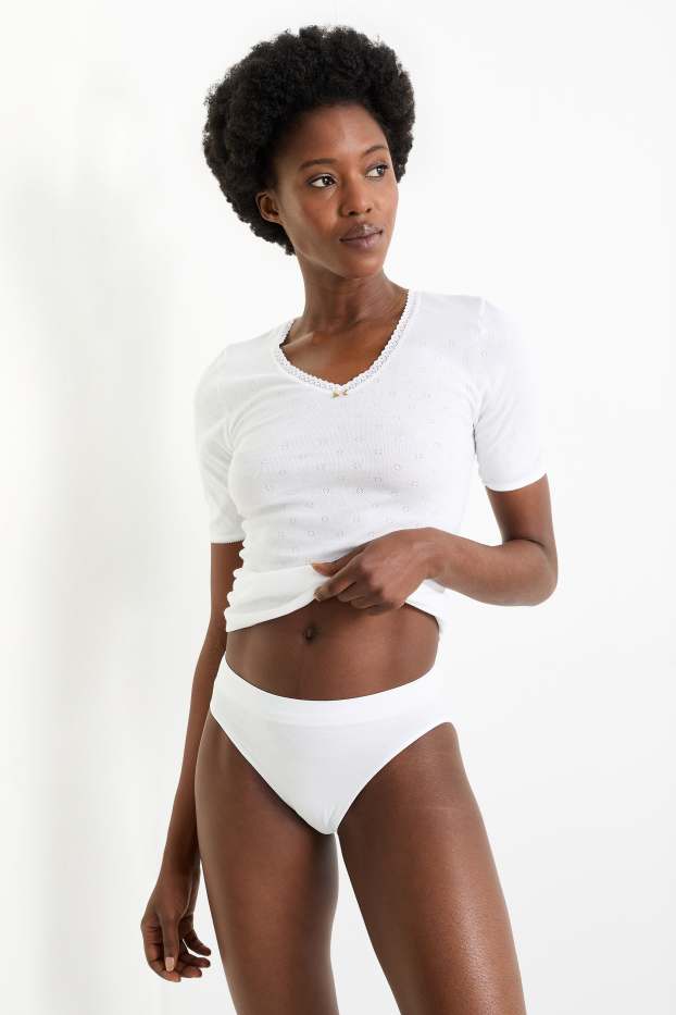 Damen - Multipack 3er - Slip - seamless  - weiß