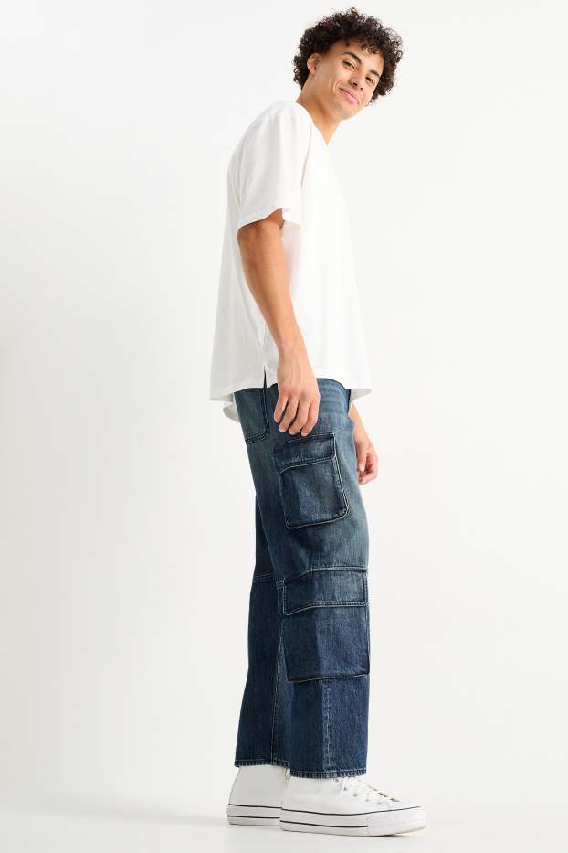 Bărbați - Cargo jeans - denim-albastru închis