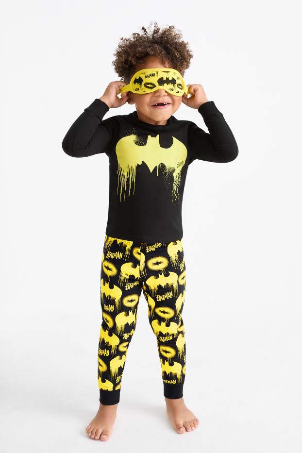 Kinderen: jongens - Batman - set - pyjama en slaapmasker - 3-delig - zwart