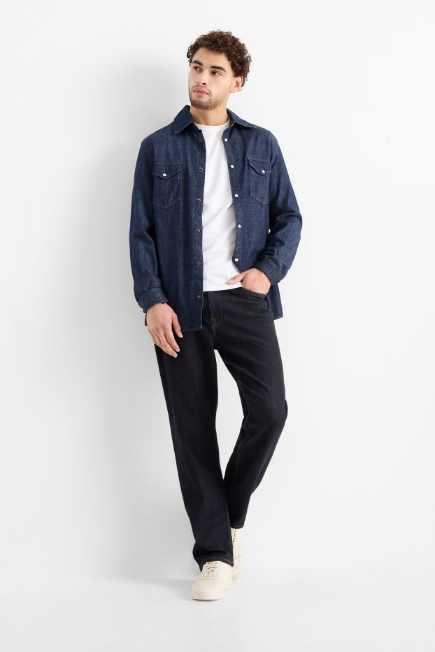 Bărbați - Straight jeans - LYCRA® - denim-albastru închis