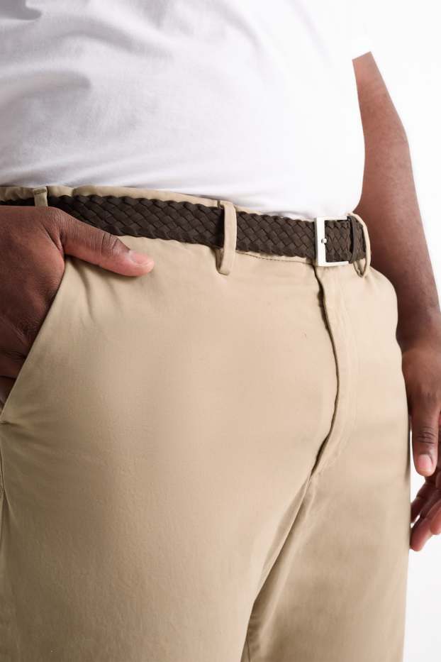 Bărbați - Chino cu curea - regular fit - bej