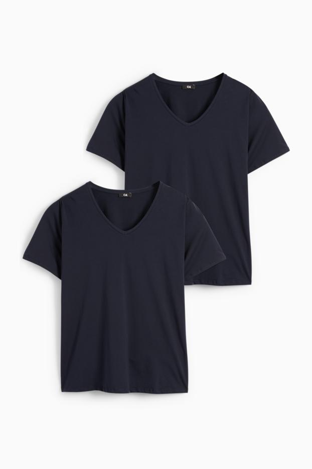Femei - Multipack 2 buc. - tricou cu decolteu în V - LYCRA® - albastru închis