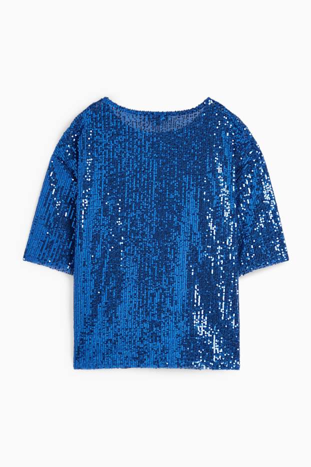 Dámské - Pajetkové tričko - tmavomodrá