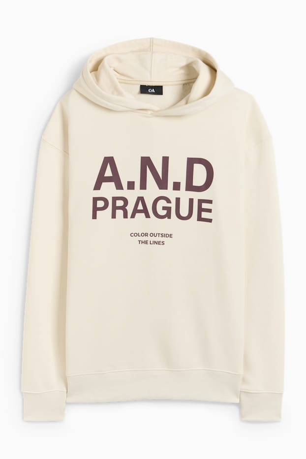 Heren - Hoodie - crème wit