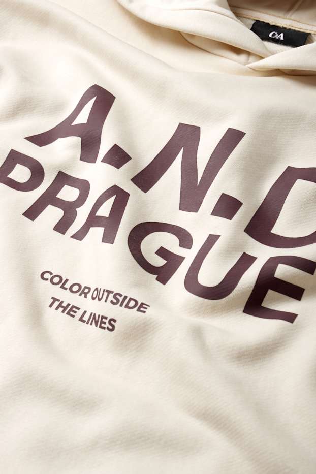 Heren - Hoodie - crème wit