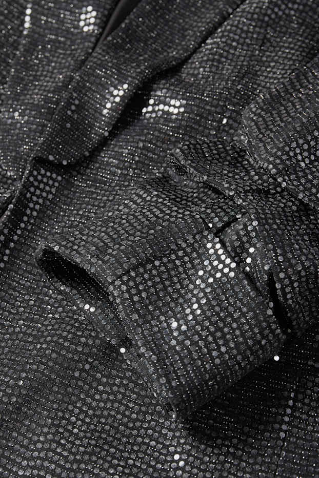 Femei - Blazer lung cu paiete - relaxed fit - negru