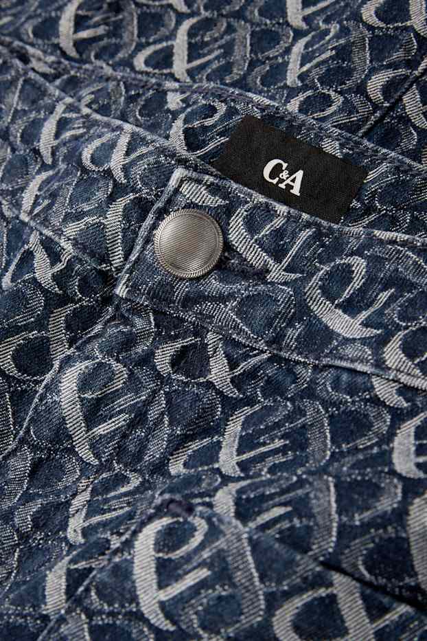 Femei - Fustă mini din denim - cu model - denim-albastru închis