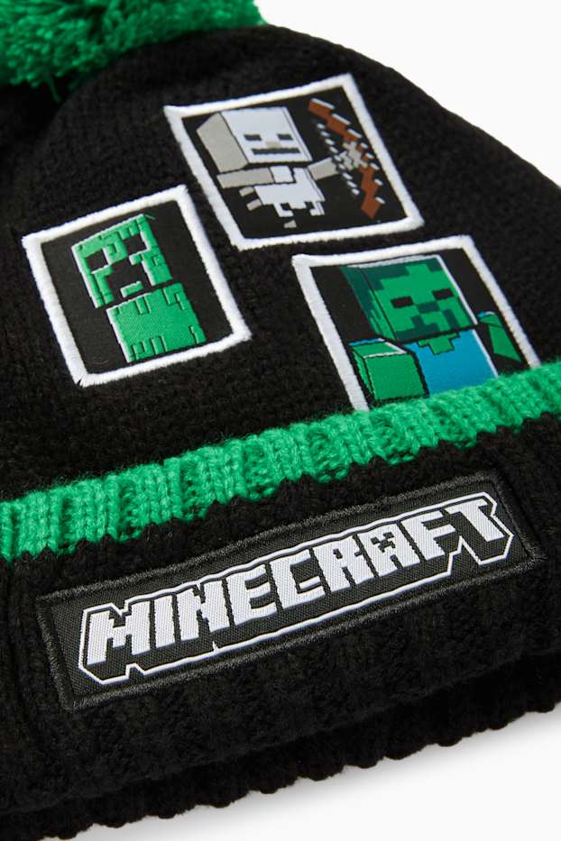 Copii - Băieți - Minecraft - căciulă cu ciucure - negru