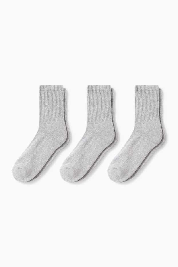 Femei - Multipack 3 perechi - șosete de tenis - gri deschis melanj