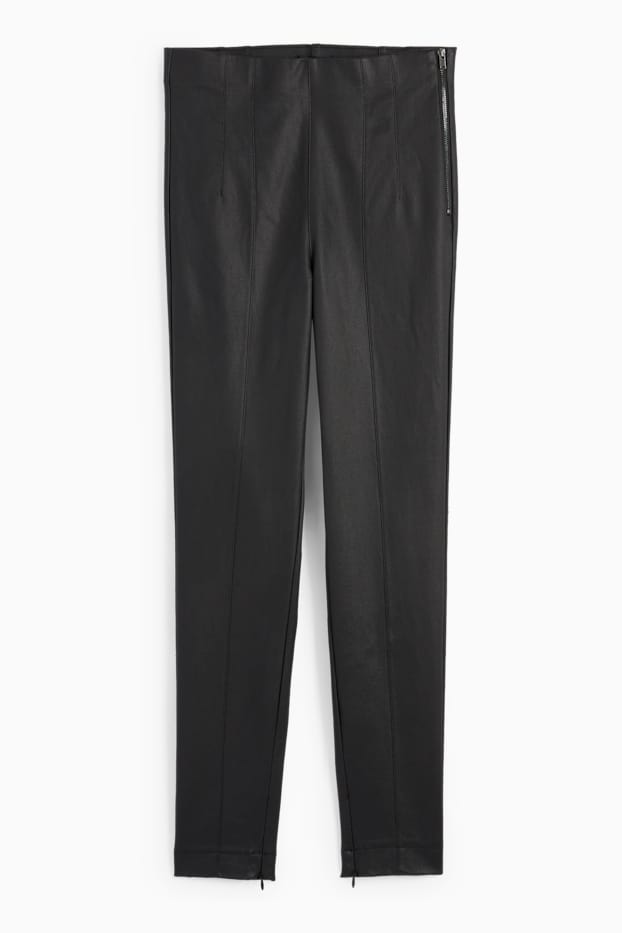 Femei - Pantaloni colanți - talie înaltă - skinny fit - negru