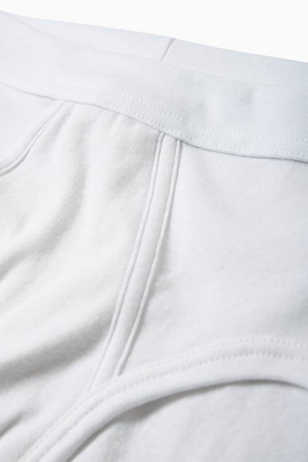 Men - Multipack of 5 - briefs with fly - skinny rib - white