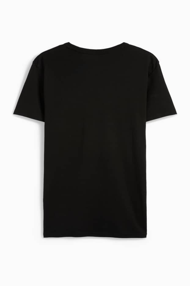 Bărbați - Tricou - slim fit - reiat fin - negru
