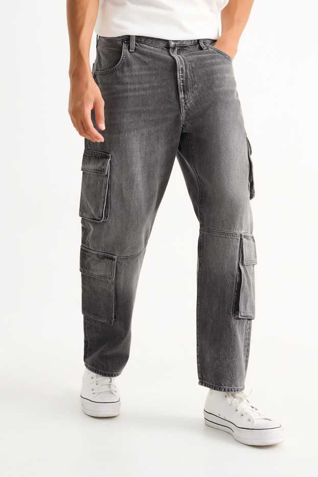 Bărbați - Cargo jeans - denim-gri închis