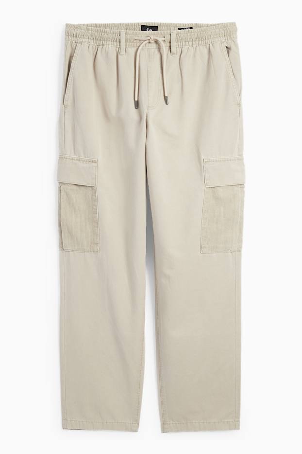 Bărbați - Pantaloni cargo - relaxed fit - bej
