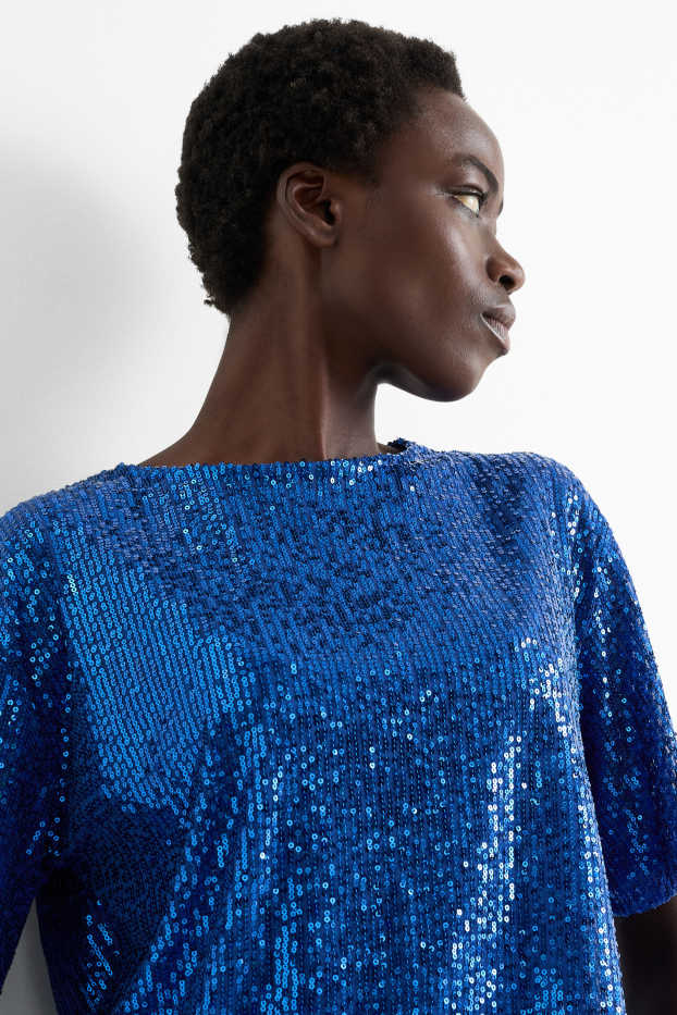 Dámské - Pajetkové tričko - tmavomodrá