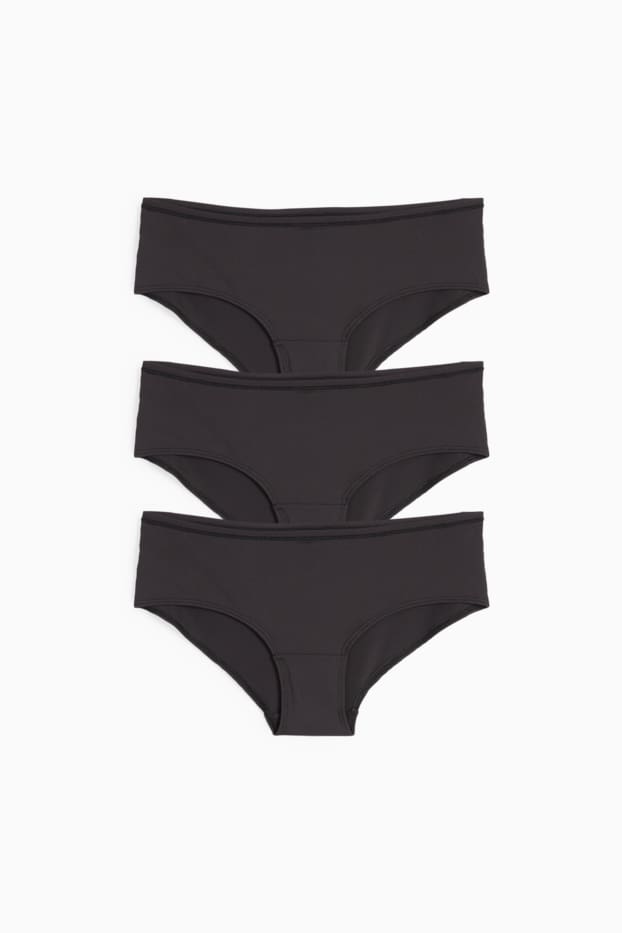 Femei - Multipack 3 perechi - chiloți hipster - negru