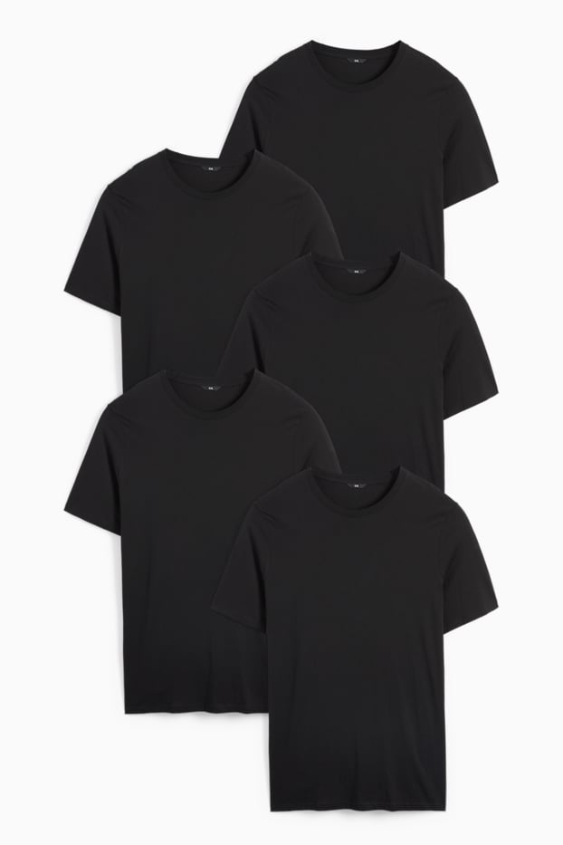 Bărbați - Multipack 5 buc. - tricou - negru