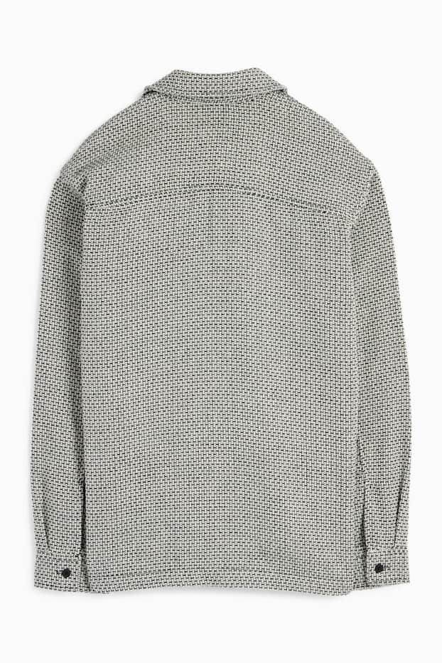 Heren - Overhemd - relaxed fit - kent - met patroon - zwart mix
