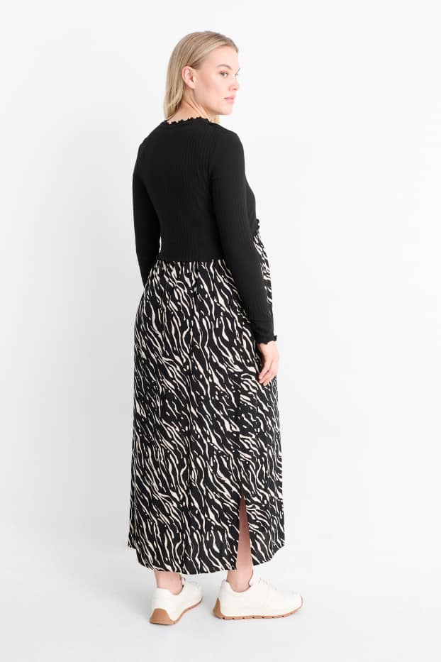 Femei - Rochie pentru alăptare - aspect 2 în 1 - negru