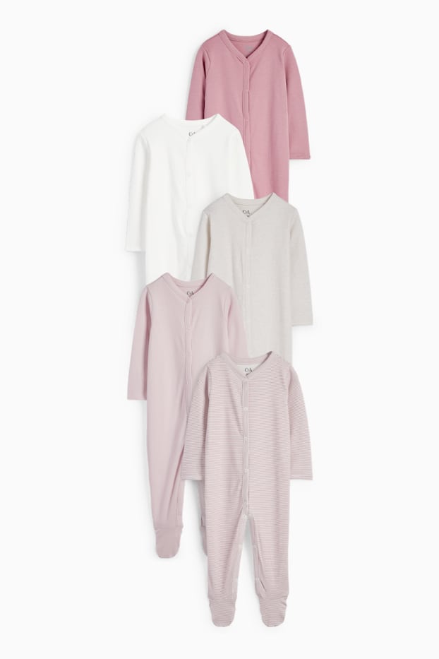 Nadó nena - Paquet de 5 - pijama per a nadó - rosa fosc