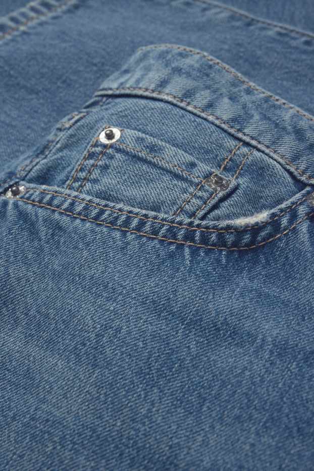 Femei - Barrel jeans - talie medie - denim-albastru