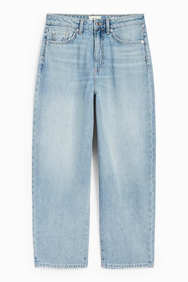 Femei - Barrel jeans - talie medie - denim-albastru deschis