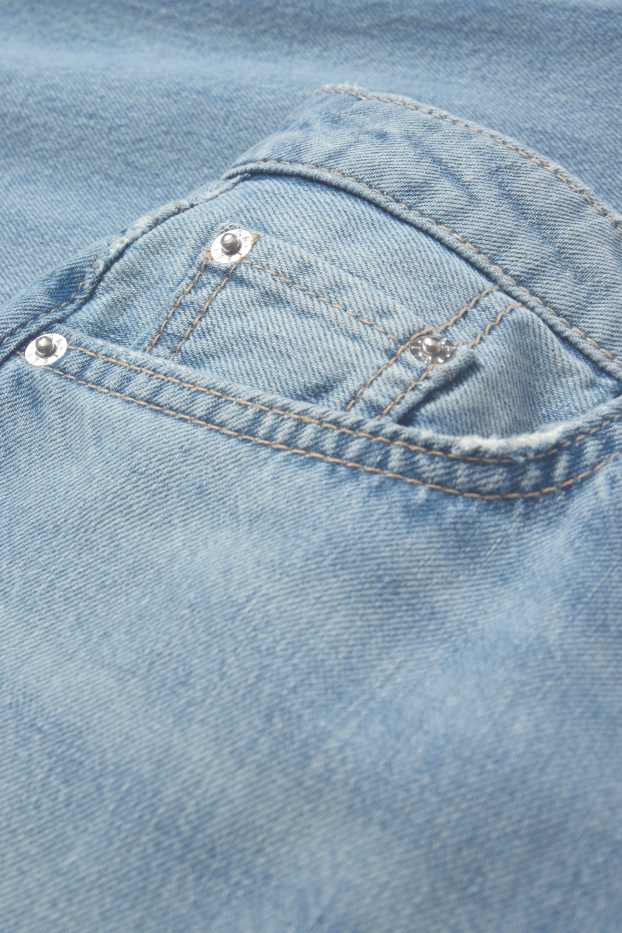 Femei - Barrel jeans - talie medie - denim-albastru deschis