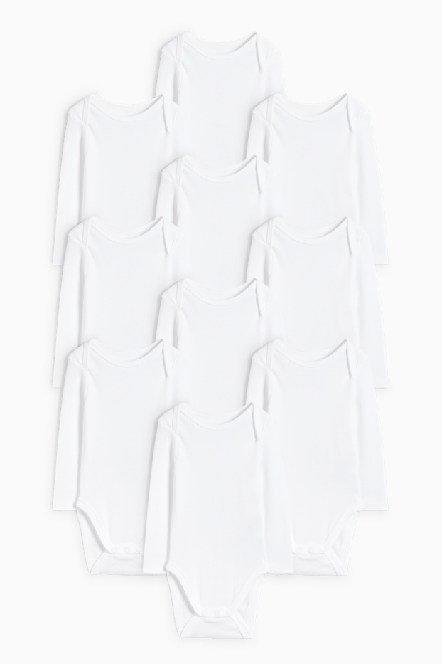 Unisex - Multipack 10 buc. - body bebeluși - alb-crem