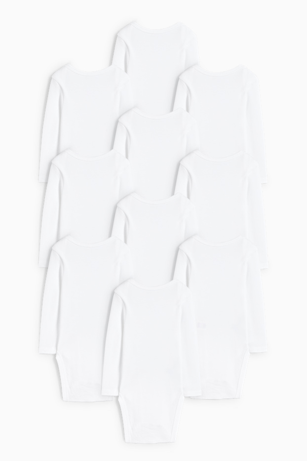 Unisex - Multipack 10 buc. - body bebeluși - alb-crem