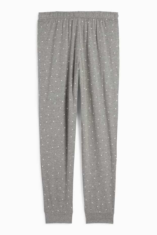 Femei - Pantaloni de pijama - cu buline - gri